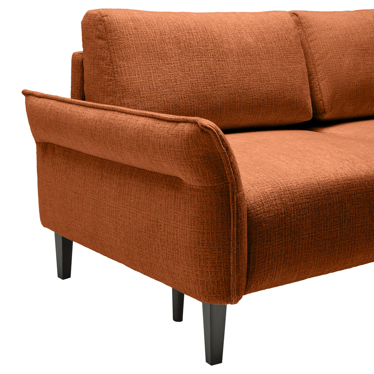 3-SITS SOFFA i vävt tyg terrakotta  - svart/terrakotta, Modern, trä/textil (183/85/92cm) - MID.YOU