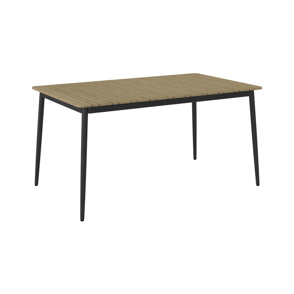 GARTENTISCH Metall, Kunststoff rechteckig  - Dunkelgrau/Naturfarben, MODERN, Kunststoff/Metall (150/74/90cm) - Ambia Garden