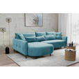 ECKSOFA in Chenille Blau  - Blau/Schwarz, MODERN, Textil/Metall (200/285cm) - Carryhome