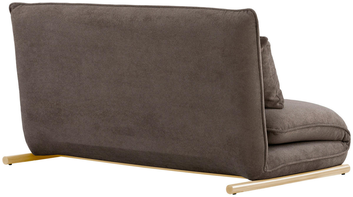 SOFA VELIN Samt Braun, Nussbaumfarben  - Nussbaumfarben/Braun, Design, Textil/Metall (140/97/80cm) - MID.YOU