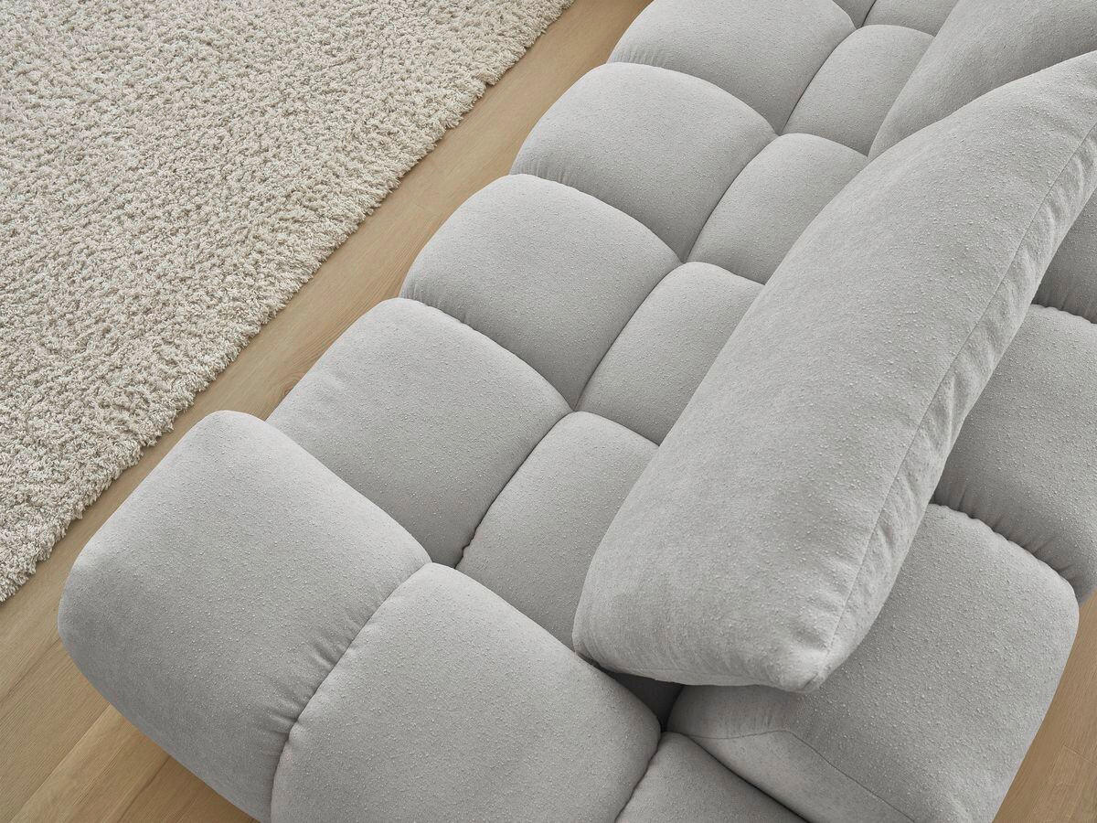 ECKSOFA Ottomane links  EVEREST Hellgrau Struktur  - Hellgrau/Schwarz, MODERN, Kunststoff/Textil (210/352cm)