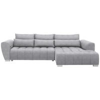 ECKSOFA in Webstoff Hellgrau  - Silberfarben/Hellgrau, Modern, Kunststoff/Textil (304/218cm) - Carryhome