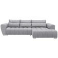 ECKSOFA in Webstoff Hellgrau  - Silberfarben/Hellgrau, MODERN, Kunststoff/Textil (304/218cm) - Carryhome