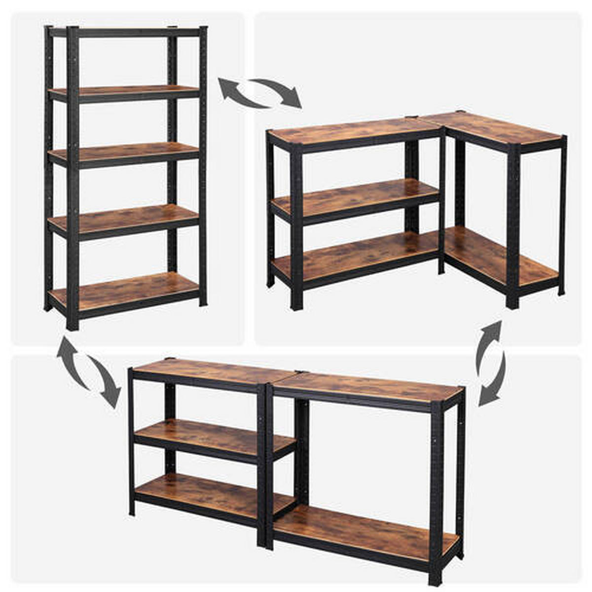 SCHWERLASTREGAL 30/150/75 cm  - Schwarz/Braun, Basics, Holzwerkstoff/Metall (30/150/75cm) - Boxxx