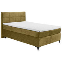 BOXSPRINGBETT 140/200 cm  in Olivgrün  - Schwarz/Olivgrün, Design, Holzwerkstoff/Kunststoff (140/200cm) - Xora