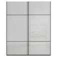 SCHWEBETÜRENSCHRANK 162/223/68 cm 2-türig Grau, Schwarz  - Schwarz/Grau, KONVENTIONELL, Glas/Holzwerkstoff (162/223/68cm) - Novel