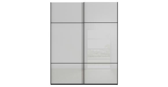SCHWEBETÜRENSCHRANK 162/223/68 cm 2-türig Grau, Schwarz - Schwarz/Grau, KONVENTIONELL, Glas/Holzwerkstoff (162/223/68cm) - Novel