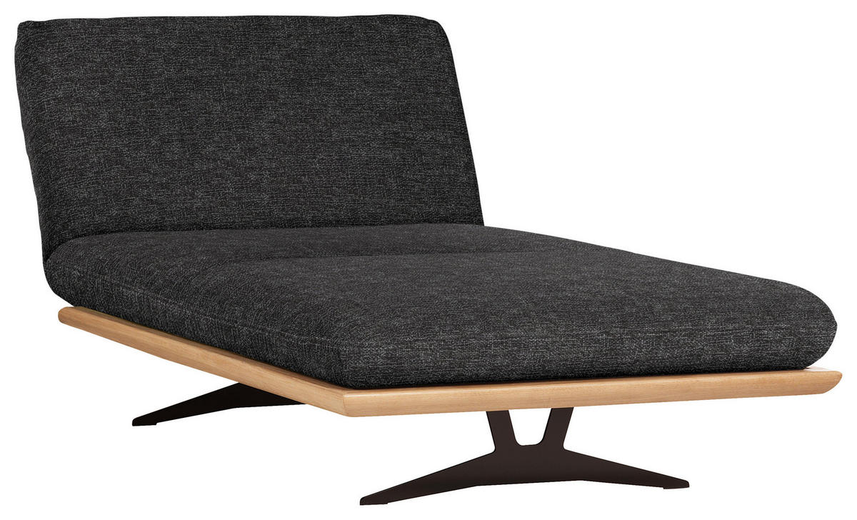 OTTOMANE in Webstoff Anthrazit  - Anthrazit/Beige, Design, Holz/Textil (114/92/165-218cm) - Dieter Knoll