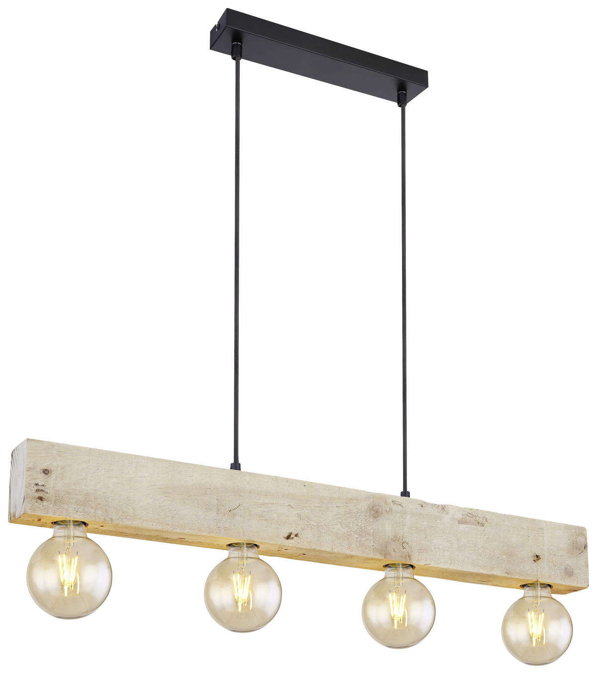 HÄNGELEUCHTE 80/6/120 cm    - Dunkelbraun/Schwarz, Natur, Holz/Textil (80/6/120cm) - Globo