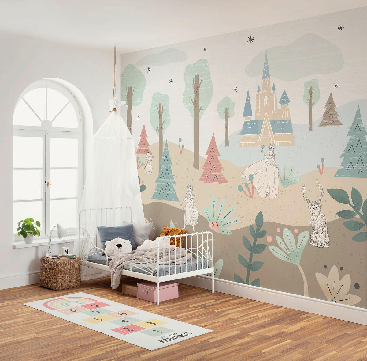 FOTOTAPETE FROZEN CASTLE PLAYGROUND  - Naturfarben, Design, Textil (300/250cm) - Disney