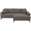 ECKSOFA TED Grau Cord Zierkissen  - Schwarz/Grau, Trend, Textil/Metall (228/174cm) - P & B