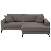 ECKSOFA TED Grau Cord Zierkissen  - Schwarz/Grau, Trend, Textil/Metall (228/174cm) - P & B