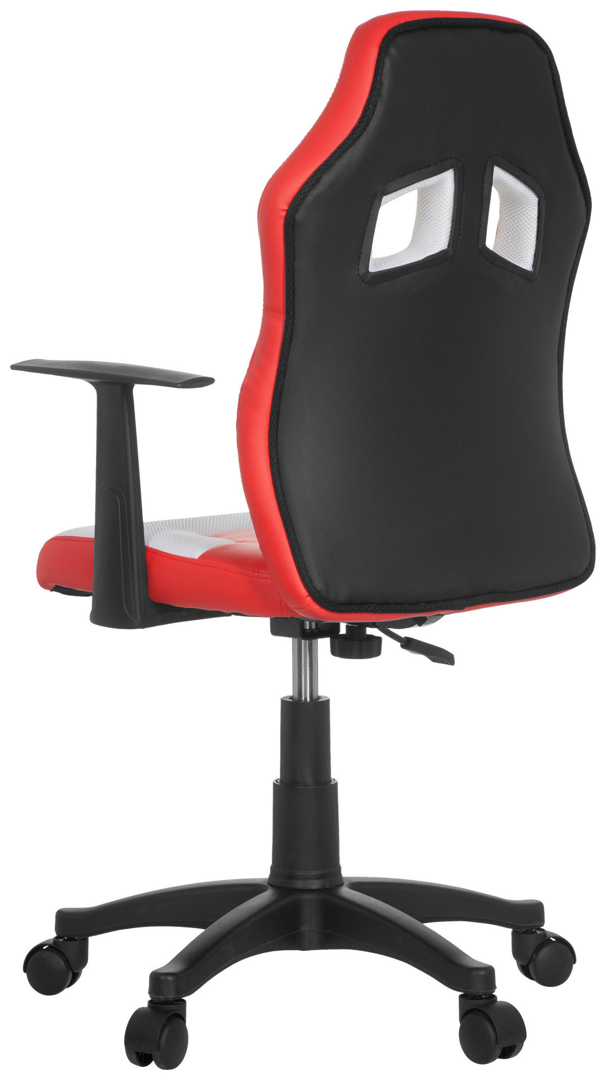 OTOČNÁ ŽIDLE PRO MLÁDEŽ, vzhled kůže, síťovina, červená, bílá - bílá/černá, Moderní, textil/plast (54/105/48cm) - MID.YOU