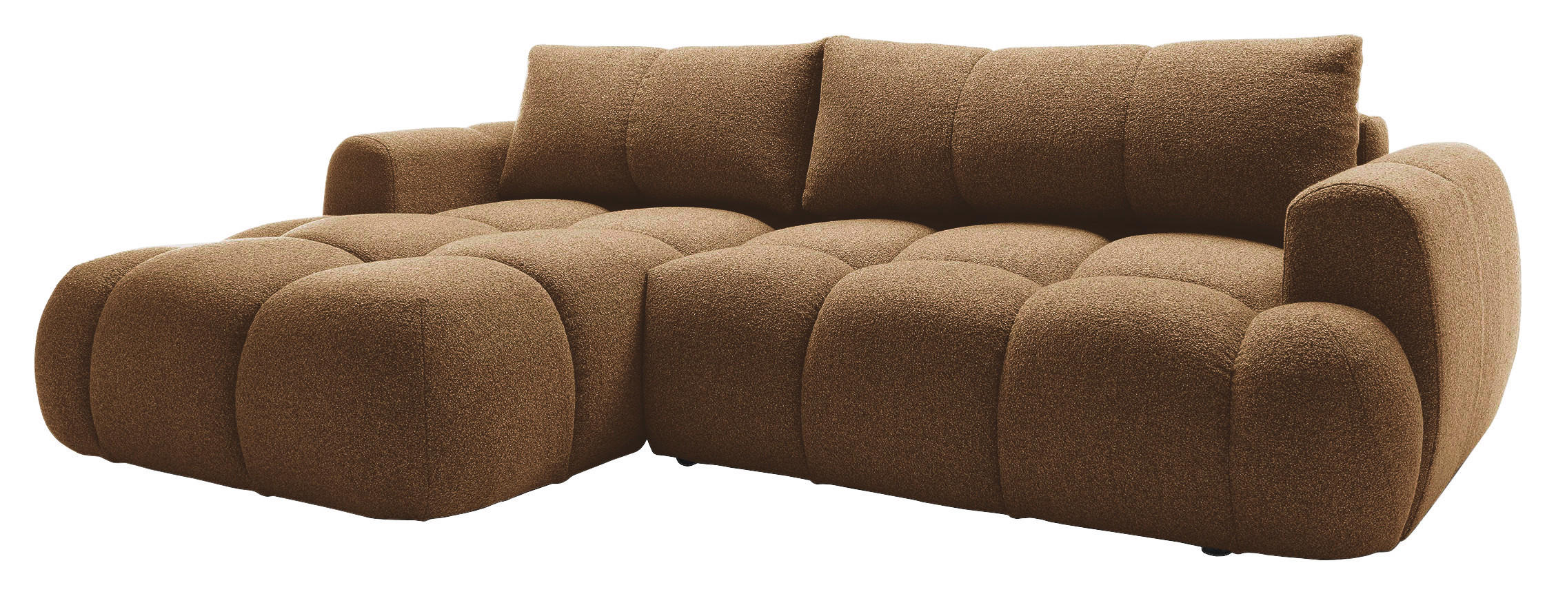 ECKSOFA Dunkelbraun Struktur  - Dunkelbraun/Schwarz, KONVENTIONELL, Kunststoff/Textil (172/272cm) - Carryhome