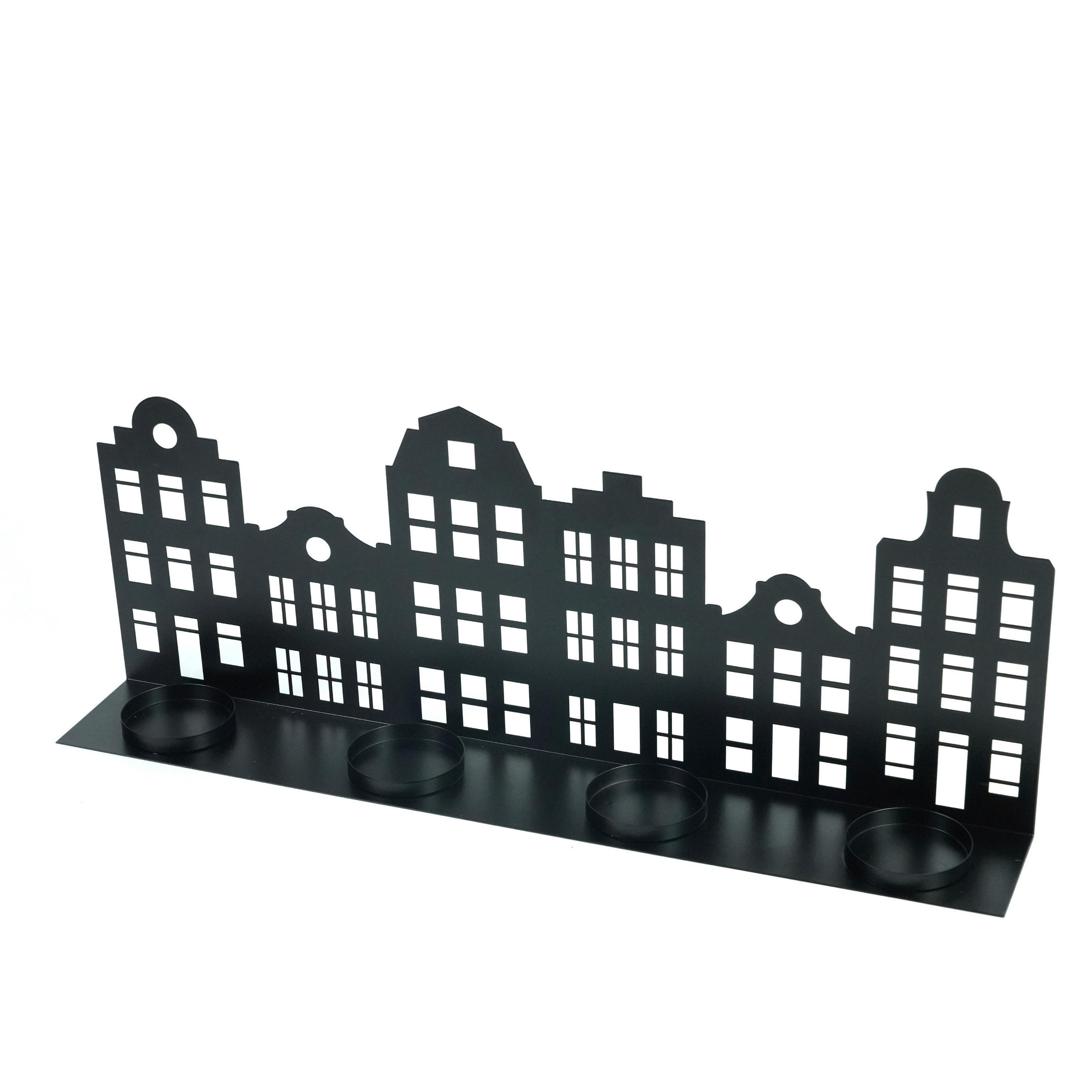 KERZENHALTER - Schwarz, LIFESTYLE, Metall (50/7,5/19cm) - X-Mas