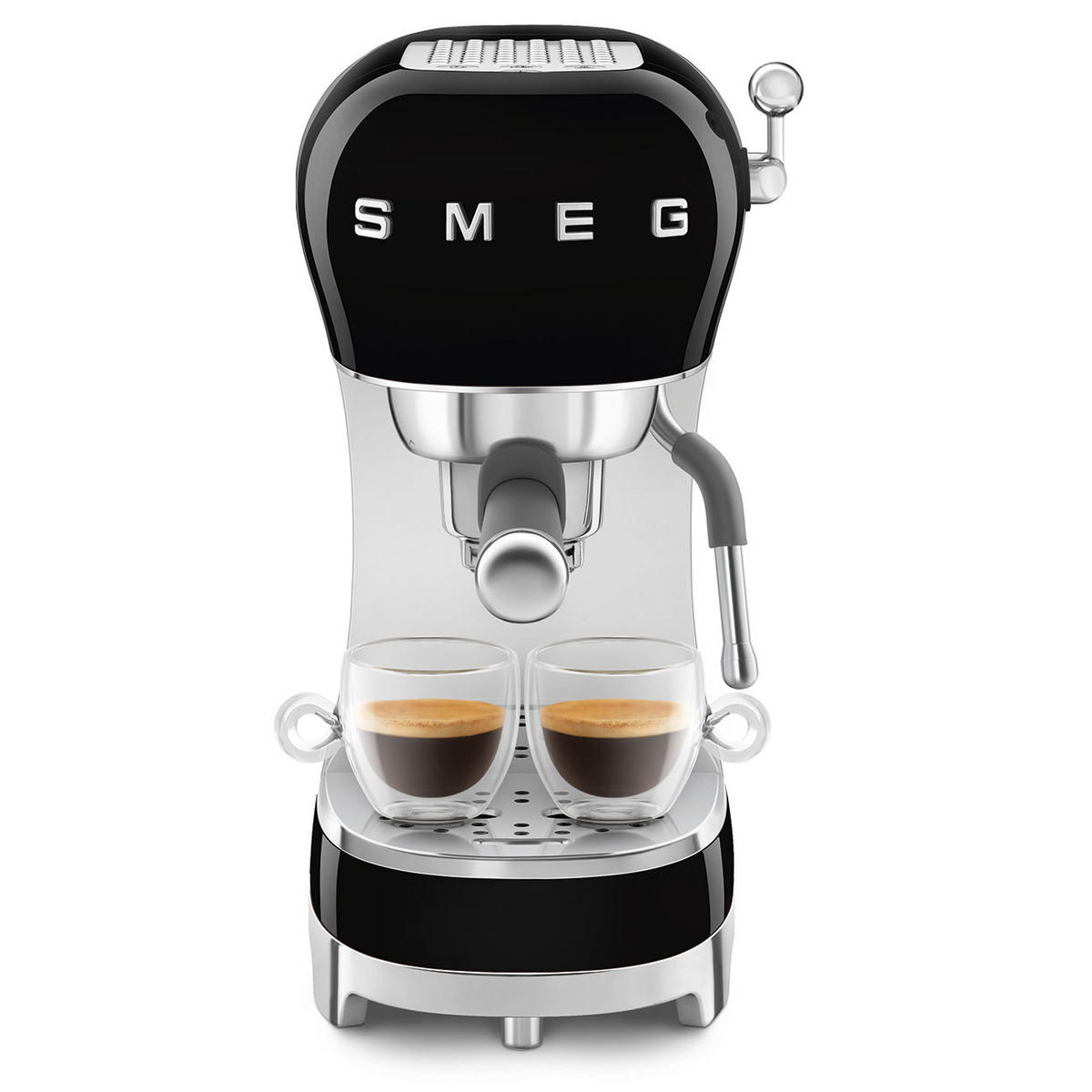 ESPRESSOMASCHINE 50´s Style  - Schwarz Hochglanz, Basics, Kunststoff/Metall (14,9/33/32,9cm) - SMEG