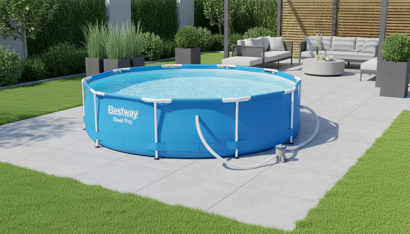 POOL 56679GS 305/76 cm  - Blau/Weiß, KONVENTIONELL, Kunststoff/Metall (305/76cm) - Bestway