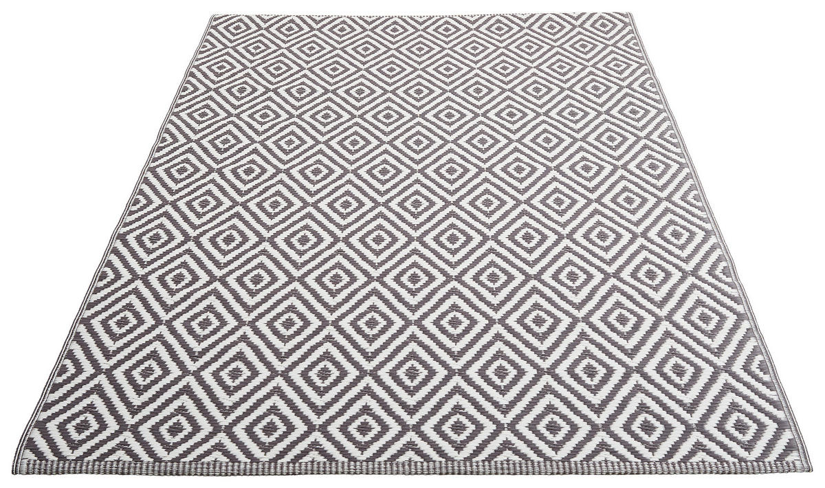 OUTDOORTEPPICH 120/180 cm Ibiza Grau, Weiß  - Weiß/Grau, Trend, Textil (120/180cm) - Boxxx