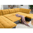 WOHNLANDSCHAFT in Mikrofaser Dunkelgelb, Grau  - Chromfarben/Dunkelgelb, Design, Kunststoff/Textil (204/350/211cm) - Xora