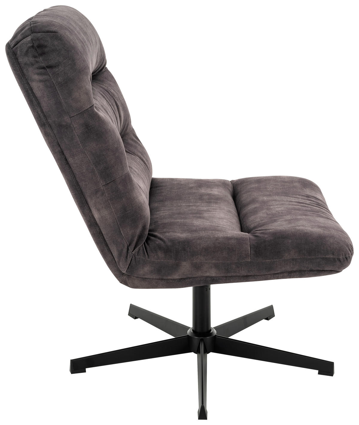 SESSEL Velours Grau    - Schwarz/Grau, MODERN, Textil/Metall (68/91/82cm) - MID.YOU