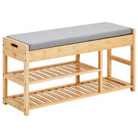 LAVICE S BOTNÍKEM, šedá, přírodní barvy, 90/45/30 cm - šedá/přírodní barvy, Basics, textil/přírodní materiály (90/45/30cm) - Xora