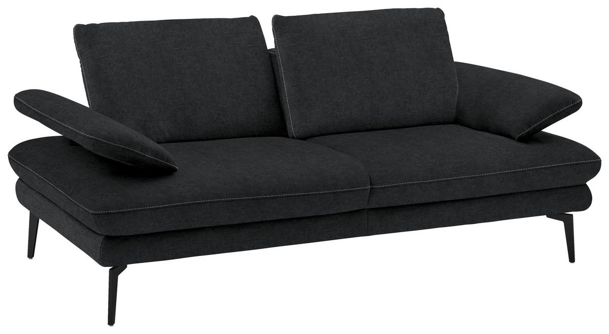 2,5-SITZER in Velours Anthrazit  - Anthrazit/Beige, Design, Textil/Metall (196/89/104cm) - Dieter Knoll