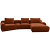 ECKSOFA Rostfarben Chenille  - Rostfarben/Schwarz, KONVENTIONELL, Kunststoff/Textil (362/176cm) - Carryhome