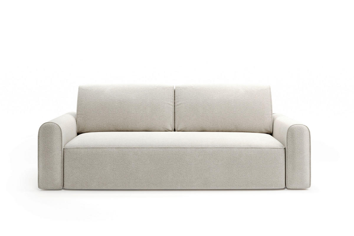 SCHLAFSOFA Chenille Grau  - Schwarz/Grau, Modern, Holz/Holzwerkstoff (240/92/103cm) - Livetastic