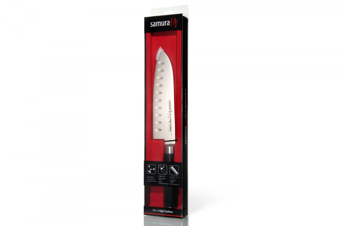SANTOKU NOŽ  MO-V        30,5 cm     - boje oplemenjenog čelika/crna, Basics, drvni materijal/metal (30,5cm) - Samura