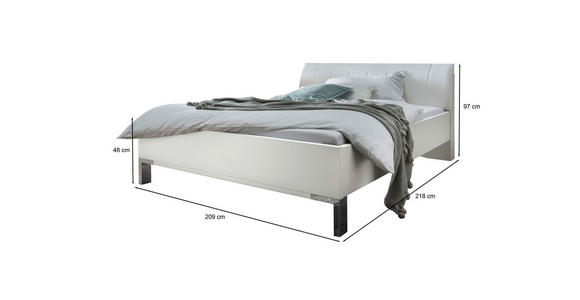 BETT 200/200 cm  in Weiß  - Chromfarben/Weiß, KONVENTIONELL, Holzwerkstoff/Textil (200/200cm) - Dieter Knoll