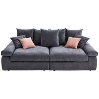 BIGSOFA Feincord Anthrazit, Rosa  - Anthrazit/Schwarz, Design, Kunststoff/Textil (260/90/140cm) - Carryhome