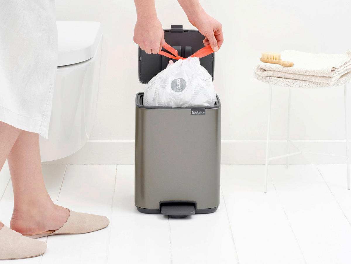 KANTA SA PAPUČICOM  7 l   - antracit/platinasta, Osnovno, metal/plastika (24,2/31/24,2cm) - Brabantia