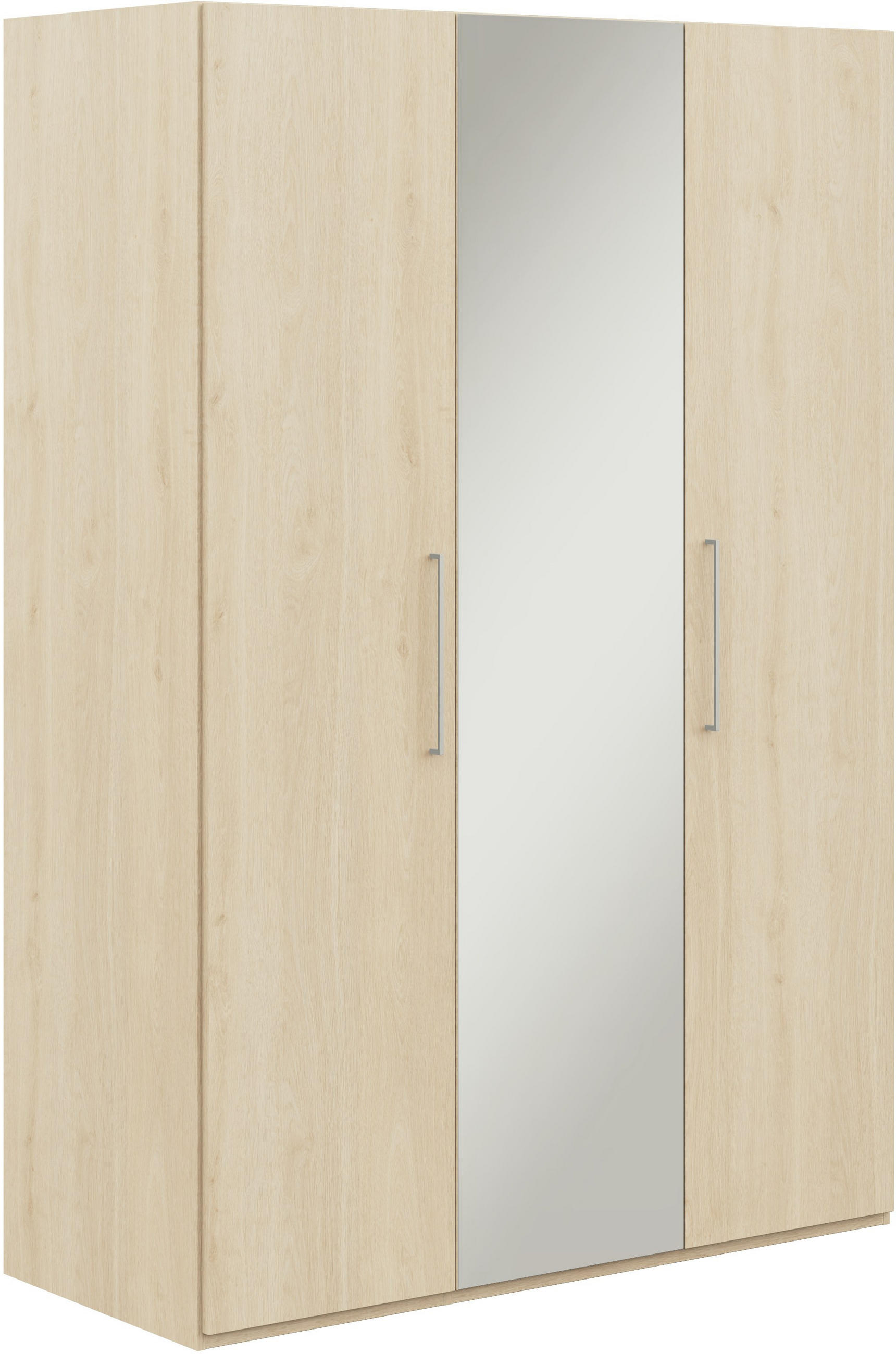 KLEIDERSCHRANK 3-türig Eichefarben  - Edelstahlfarben/Eichefarben, Design, Glas/Holzwerkstoff (151,3/213,6/59,3cm) - Cantus