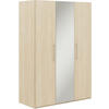 KLEIDERSCHRANK in Eichefarben  - Edelstahlfarben/Eichefarben, Design, Glas/Holzwerkstoff (151,3/213,6/59,3cm) - Cantus