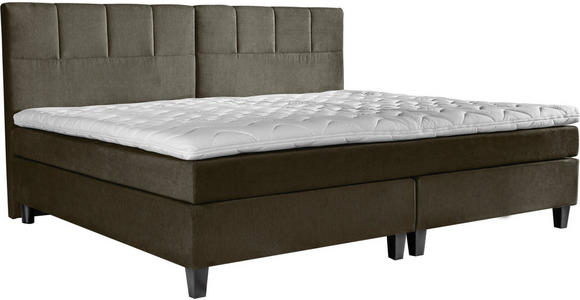 BOXSPRINGBETT 200/200 cm  in Dunkelbraun  - Dunkelgrau/Dunkelbraun, Trend, Holz/Textil (200/200cm) - Esposa