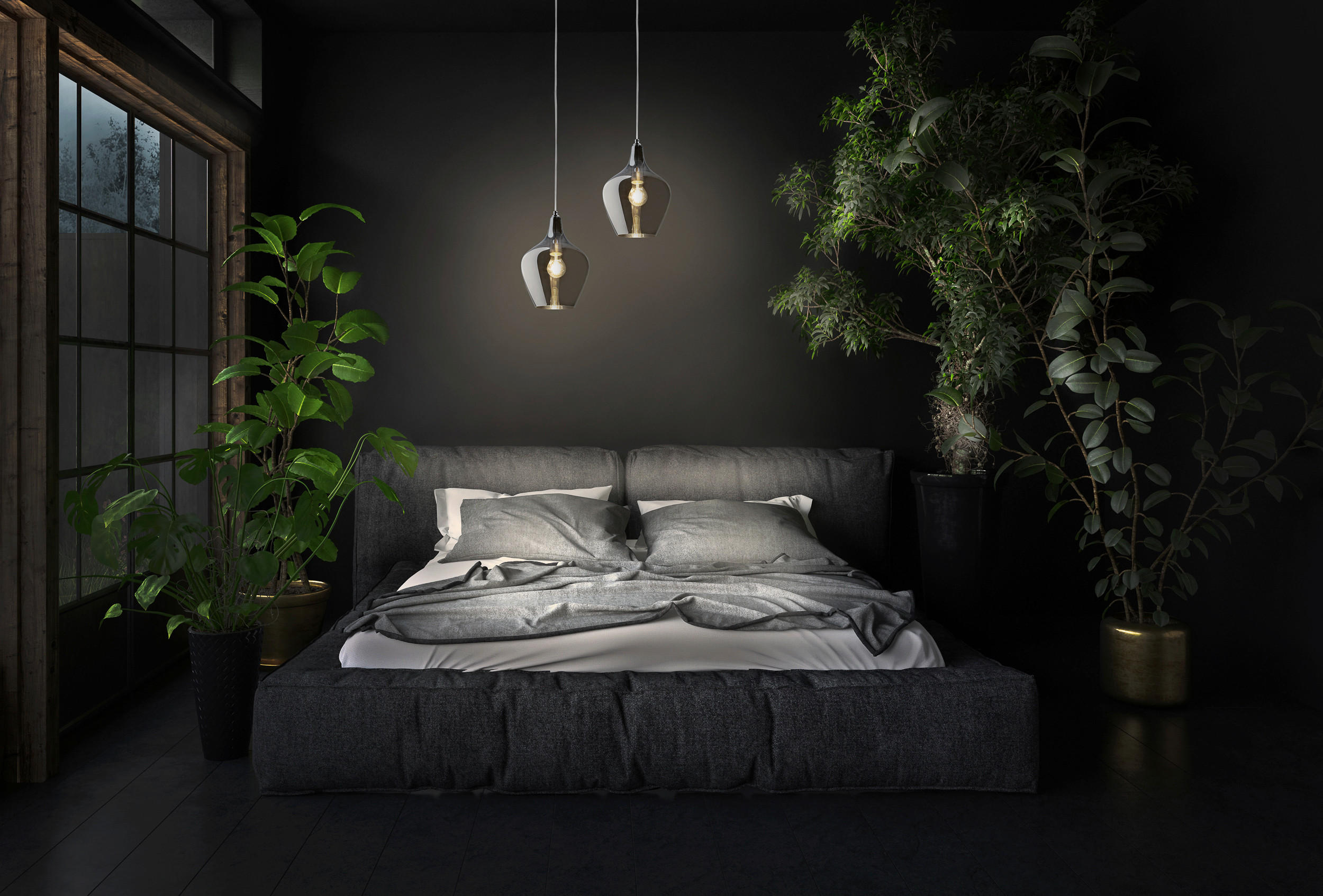 HÄNGELEUCHTE Paso 22/150 cm   - Nickelfarben, Design, Glas/Metall (22/150cm) - Globo