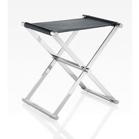 KLAPPHOCKER Lederlook Schwarz, Chromfarben  - Chromfarben/Schwarz, Design, Textil/Metall (34,5/45/45cm) - Joop!
