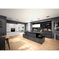 EINBAUKÜCHE  - Graphitfarben, Design, Holzwerkstoff/Metall - Nolte Küchen