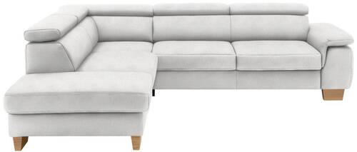 ECKSOFA in Mikrofaser Ecru  - Ecru/Eichefarben, Natur, Holz/Textil (226/273cm) - Beldomo System