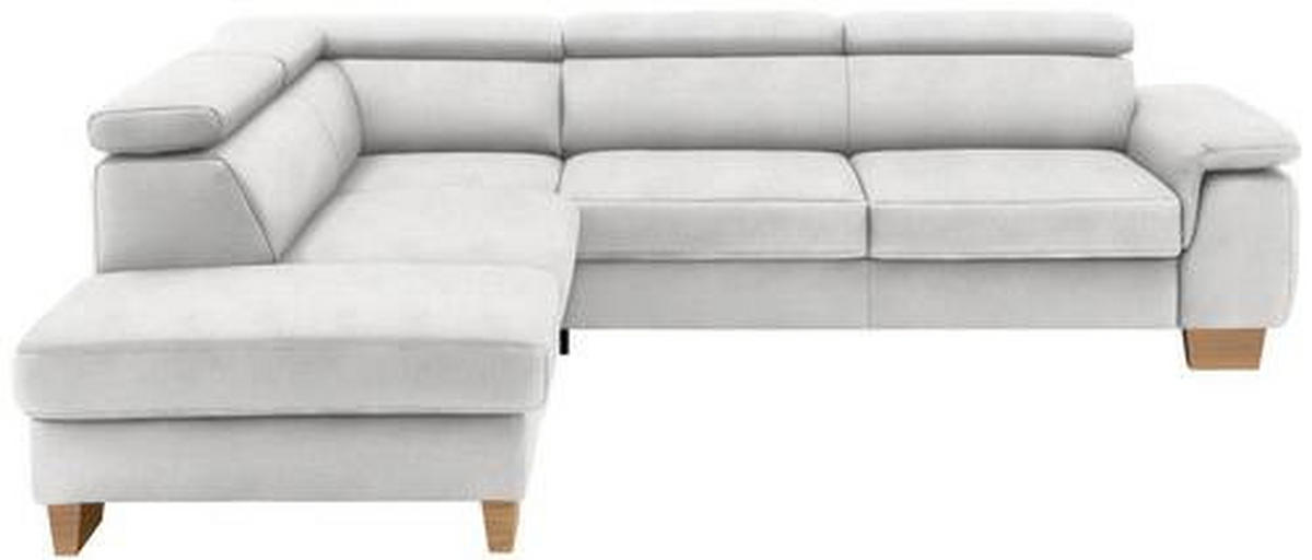 ECKSOFA in Mikrofaser Ecru  - Ecru/Eichefarben, Natur, Holz/Textil (226/273cm) - Beldomo System