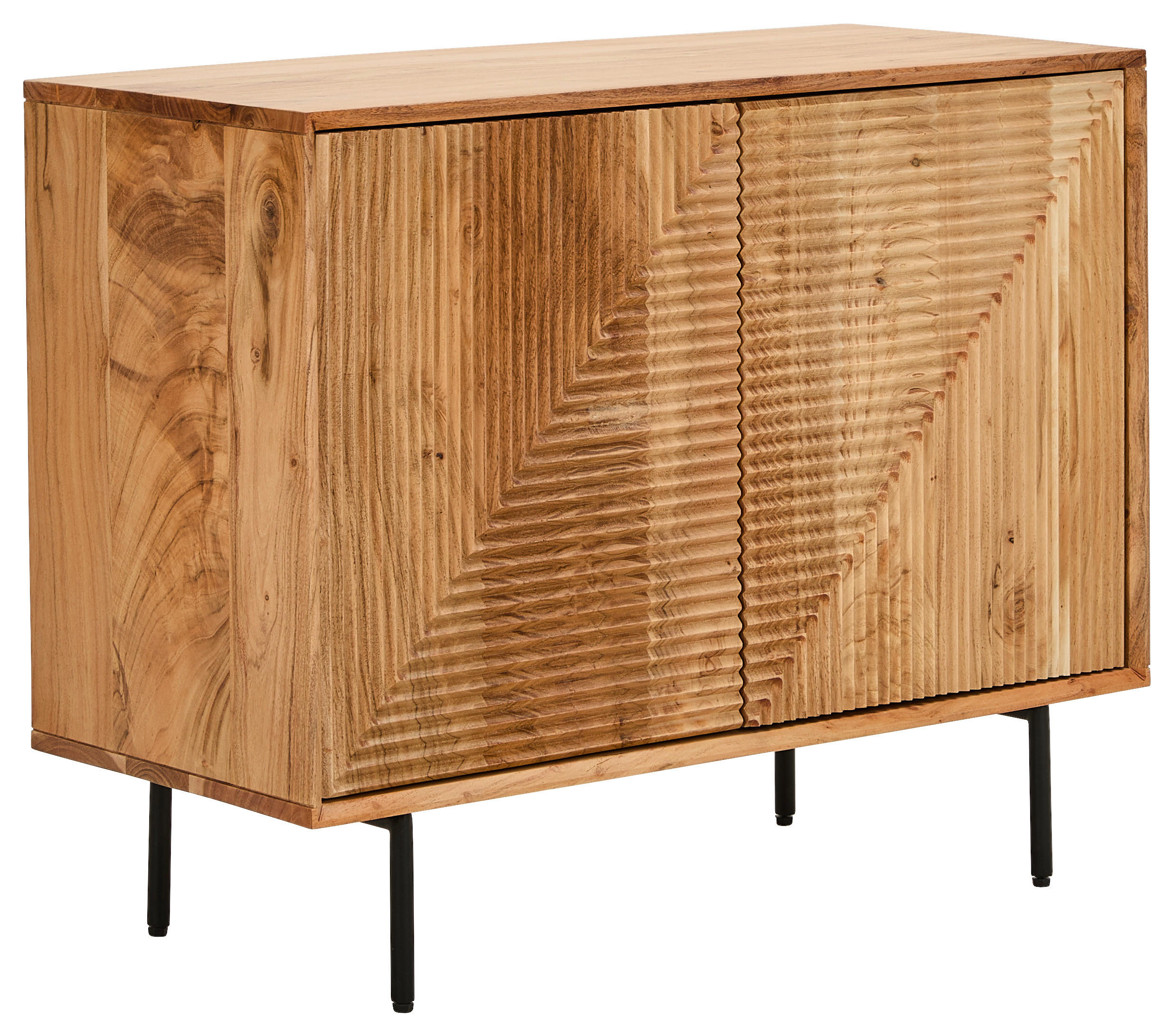 SIDEBOARD  100/71/39 cm  - Schwarz/Naturfarben, Design, Holz/Metall (100/71/39cm) - Livetastic