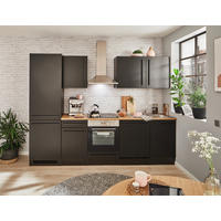KÜCHENBLOCK 280 cm   in Schwarz  - Eichefarben/Anthrazit, LIFESTYLE, Holzwerkstoff/Kunststoff (280cm) - MID.YOU