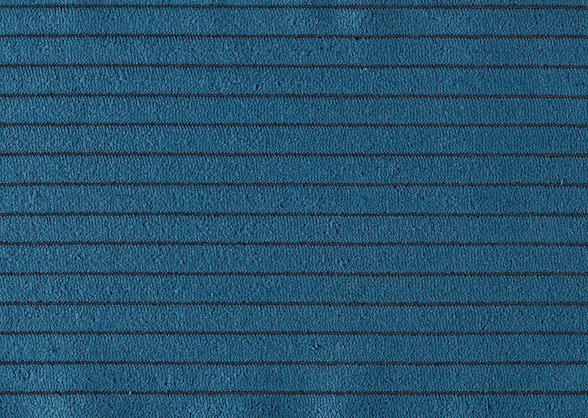 ECKSOFA in Cord Blau  - Blau/Schwarz, KONVENTIONELL, Textil/Metall (258/168cm) - Carryhome