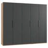 DREHTÜRENSCHRANK in Eichefarben, Graphitfarben  - Chromfarben/Eichefarben, Modern, Holzwerkstoff (250/216/58cm) - MID.YOU