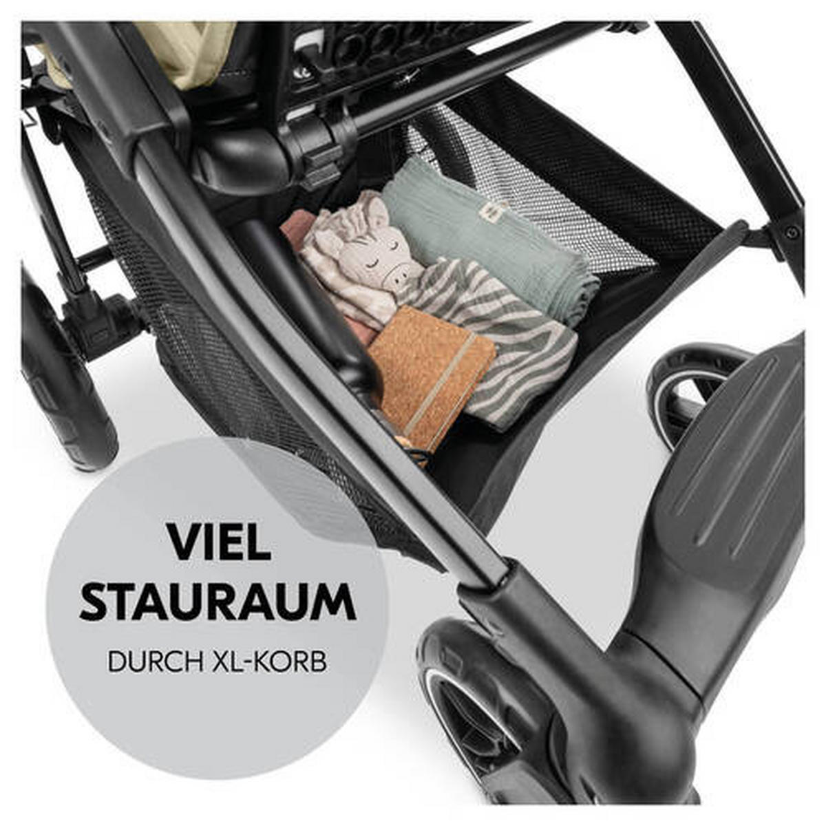 BUGGY Shop N Care  - Schwarz/Olivgrün, Basics, Kunststoff/Textil (40.5/104/51.5cm) - Hauck