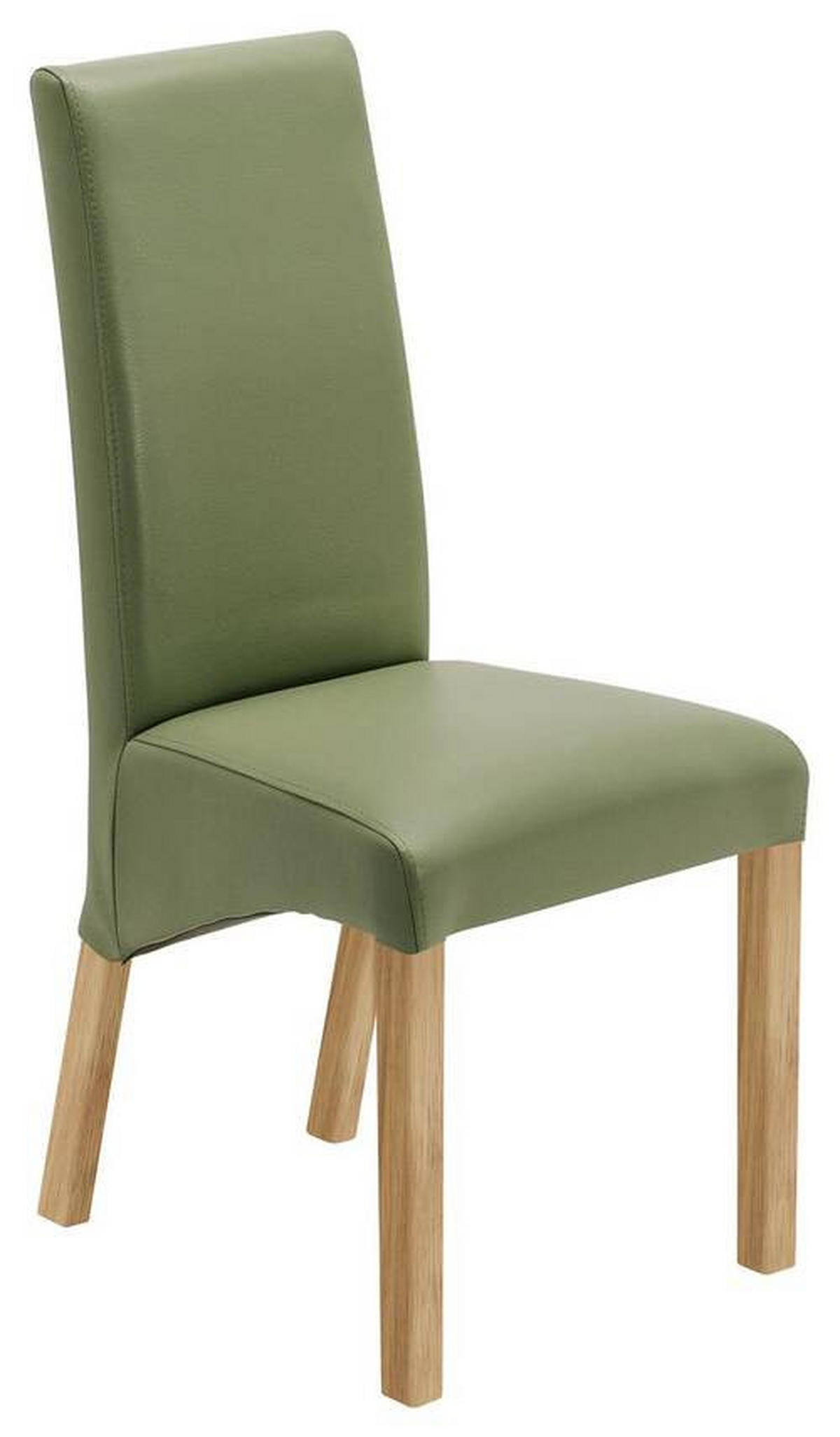 STUHL Lederlook Dunkelgrün, Eichefarben  - Dunkelgrün/Eichefarben, KONVENTIONELL, Holz/Textil (47/102/57cm) - Carryhome
