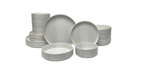 KOMBISERVICE Kyoto striscia 16-teilig  - Weiß, Trend, Keramik - Novel