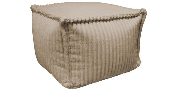 POUF in Textil Taupe - Taupe, Design, Textil (70/70/40cm) - Ambia Home