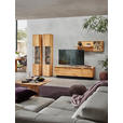 WOHNWAND  in Eichefarben  298/205,7/53,7 cm  - Eichefarben/Schwarz, Natur, Glas/Holz (298/205,7/53,7cm) - Valnatura