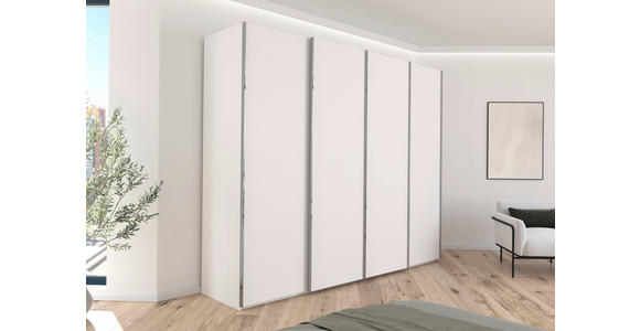 SCHWEBETÜRENSCHRANK 271/235/68 cm 4-türig Weiß - Chromfarben/Weiß, Design, Holzwerkstoff/Metall (271/235/68cm) - Novel